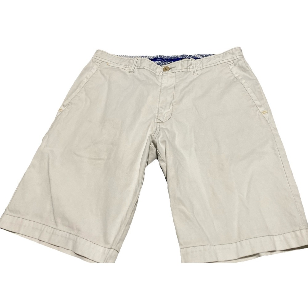 Tommy Bahama White Chino Shorts Mens 33 Cotton Stretch Flat Front